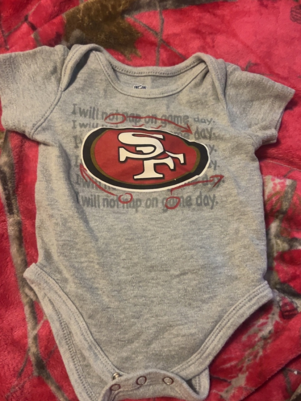 NFL San Francisco 49ers Gray Baby One-Piece Bodysuit